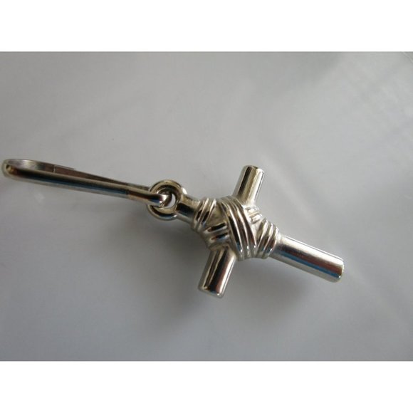 COPY - Silver tone carved cross charm for zipper pull on jackets and purses cro… - Picture 2 of 5
